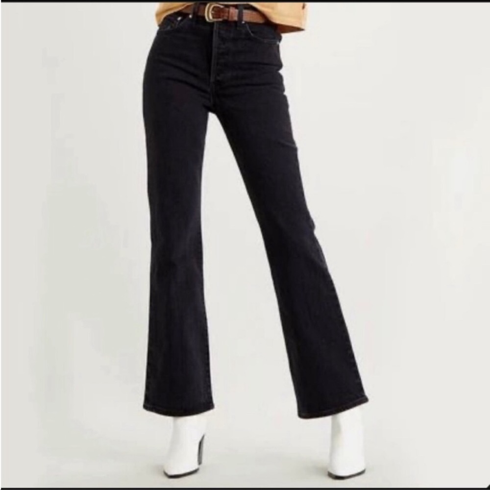 Levi’s red tag 515 black boot cut denim jeans 14 Long